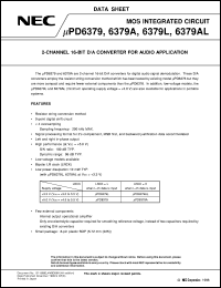 UPD6379GR datasheet: 16-bit D/A converter for digital audio applications UPD6379GR