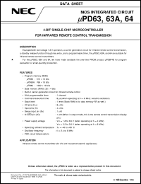 UPD64MC-XXX-5A4 datasheet: Remote control transmitter UPD64MC-XXX-5A4