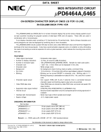 UPD6464ACS-XXX datasheet: 128-character OSD(low-cost version) for VTR UPD6464ACS-XXX