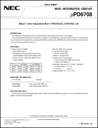 UPD6708CX datasheet: IEBus interface LSI UPD6708CX