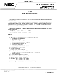 UPD70732GD-20-LBB datasheet: Built-in control 32-bit RISC microprocessor(V810) UPD70732GD-20-LBB