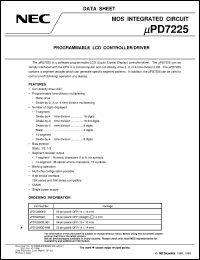 UPD7225G01 datasheet: Programmable LCD controller/driver UPD7225G01