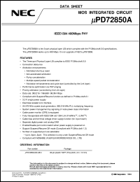 UPD72850AGK-9EU datasheet: IEEE1394 400Mbps PHY UPD72850AGK-9EU