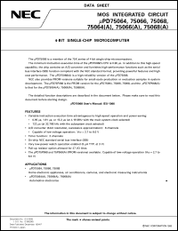 UPD75064CU-XXX datasheet: 4-bit single-chip microcomputer incorporating A/D converter UPD75064CU-XXX