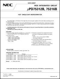 UPD75312BGC-XXX-3B9 datasheet: Low-voltage LCD version 4-bit 75X series incorporating UPD75312BGC-XXX-3B9