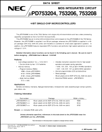 UPD753204GT-XXX-E1 datasheet: Control of equipment with LCD display function UPD753204GT-XXX-E1