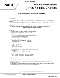 UPD754144GS(A)-XXX-BA5 datasheet: 4-bit single-chip microprocessor incorporated with EEPROM UPD754144GS(A)-XXX-BA5