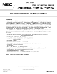 UPD78C10AL datasheet: 8-bit single-chip microcomputer UPD78C10AL