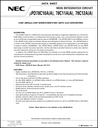 UPD78C12AGQ(A)-XXX-36 datasheet: 8-bit single-chip microcomputer UPD78C12AGQ(A)-XXX-36