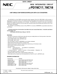 UPD78C17GF-3BE datasheet: 8-bit single-chip microcomputer UPD78C17GF-3BE