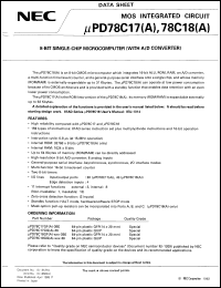 UPD78C18GQ(A)-XXX-36 datasheet: 8-bit single-chip microcomputer with on-chip RAM (1Kx8) UPD78C18GQ(A)-XXX-36