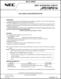 UPD78P014GC-AB8 datasheet: 8-bit single-chip microcomputer UPD78P014GC-AB8