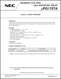 UPG175TA-E3 datasheet: PA driver amplifier UPG175TA-E3