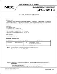 UPG2121TB datasheet: Up-converter or down-converter(LO Buff.amp.+ Passive Mixer) UPG2121TB