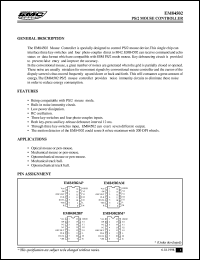 EM84502BP datasheet: PS/2 mouse controller EM84502BP