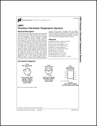 LM34H datasheet: Precision Fahrenheit Temperature Sensor LM34H