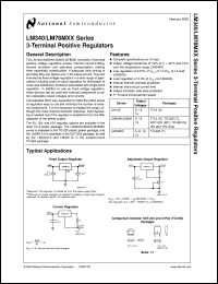 LM340-5.0MWC datasheet: Series 3-Terminal Positive Regulators LM340-5.0MWC