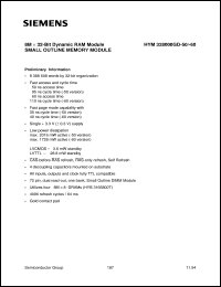 HYM328000GD-50 datasheet: 8M x 32bit DRAM Module SMALL OUTLINE MEMORY MODULE HYM328000GD-50