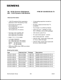 HYM361120S-70 datasheet: 1M x 36bit DRAM Module HYM361120S-70