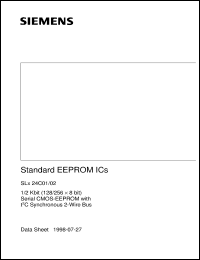 SLA24C02-D datasheet: 2Kbit (256 x 8bit) Serial CMOS-EEPROM with I2C Synchronous 2-Wire bus SLA24C02-D