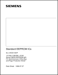 SLA24C02-D/P datasheet: 2 Kbit (256 x 8bit) Serial CMOS-EEPROM with I2C Synchronous 2-wire bus and page protection mode SLA24C02-D/P