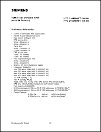 HYB3165400J-50 datasheet: 16M x 4bit DRAM HYB3165400J-50