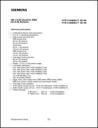 HYB3164800J-50 datasheet: 8M x 8bit DRAM HYB3164800J-50