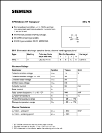 BFQ71 datasheet: NPN silicon RF transistor BFQ71