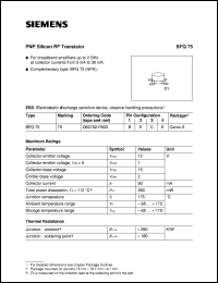 BFQ75 datasheet: PNP silicon RF transistor BFQ75