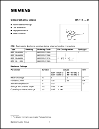 BAT14-020D datasheet: Silicon Schottky Diode BAT14-020D