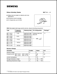 BAT14-124 datasheet: Silicon Schottky Diode BAT14-124