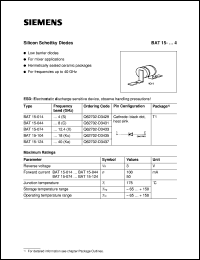 BAT15-104 datasheet: Silicon Schottky Diode BAT15-104