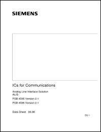 PSB4596 datasheet: Analog Line Interface Solution PSB4596