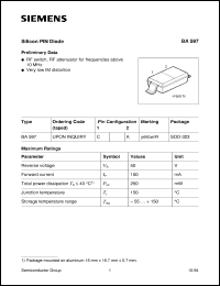 BA597 datasheet: Silicon PIN diode BA597