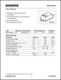 BAR63-02W datasheet: Silicon PIN diode BAR63-02W