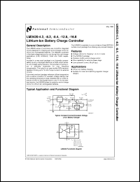 LM3420AM5X-4.2 datasheet: Lithium-Ion Battery Charge Controller LM3420AM5X-4.2