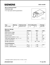 BAS16-03W datasheet: Silicon switching diode BAS16-03W
