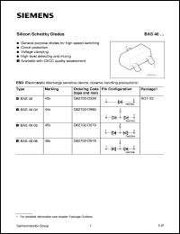 BAS40-04 datasheet: Silicon schottky diode BAS40-04