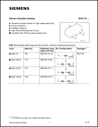 BAS70-04 datasheet: Silicon schottky diode BAS70-04