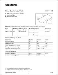 BAT14-099 datasheet: Silicon schottky diode BAT14-099