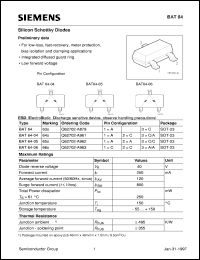 BAT64-04 datasheet: Silicon schottky diode BAT64-04