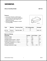 BAT65 datasheet: Silicon schottky diode BAT65