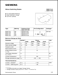 BAW79A datasheet: Silicon switching diode BAW79A