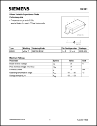 BB831 datasheet: Silicon variable capacitance diode BB831