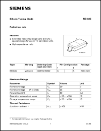 BB835 datasheet: Silicon tuning diode BB835