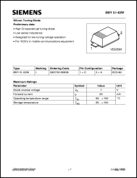 BBY51-02W datasheet: Silicon tuning diode BBY51-02W