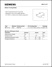 BBY51-07 datasheet: Silicon tuning diode BBY51-07