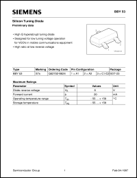 BBY53 datasheet: Silicon tuning diode BBY53