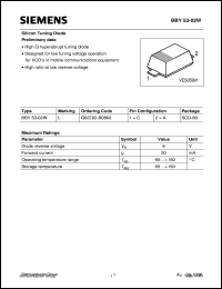 BBY53-02W datasheet: Silicon tuning diode BBY53-02W