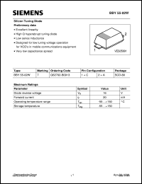 BBY55-02W datasheet: Silicon tuning diode BBY55-02W